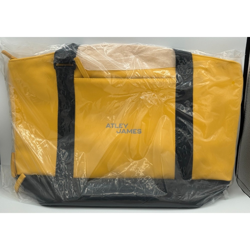 Atley James Yellow  / Black Tote Bag - 20" x 14" 6" - NEW Sealed